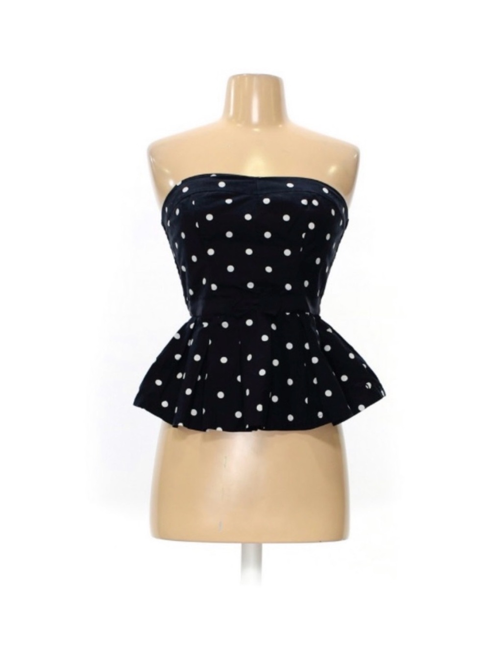 Abercrombie & Fitch Vintage Y2K Blue Polka Dot Strapless Bustier Top